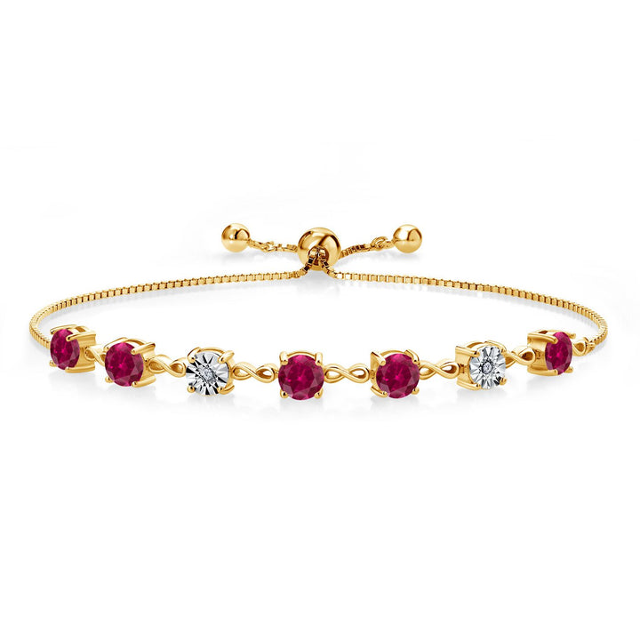 Created Ruby - July_925 Yellow Gold Plated Silver_Bracelet in 925 Yellow Gold Plated Silver