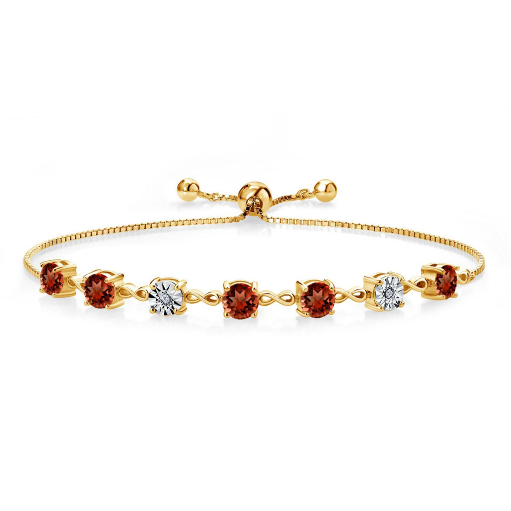 Garnet - January_925 Yellow Gold Plated Silver_Bracelet in 925 Yellow Gold Plated Silver