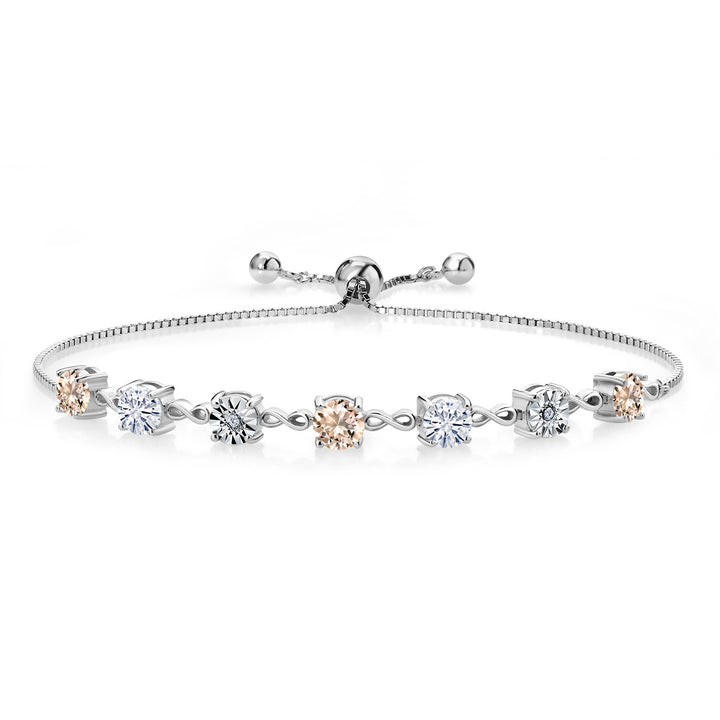 Morganite - October_925 Sterling Silver_Bracelet in 925 Sterling Silver
