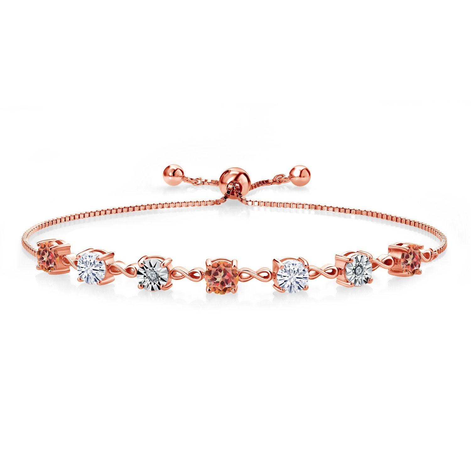 Ecstasy Mystic Topaz_925 Rose Gold Plated Silver_Bracelet in 925 Rose Gold Plated Silver