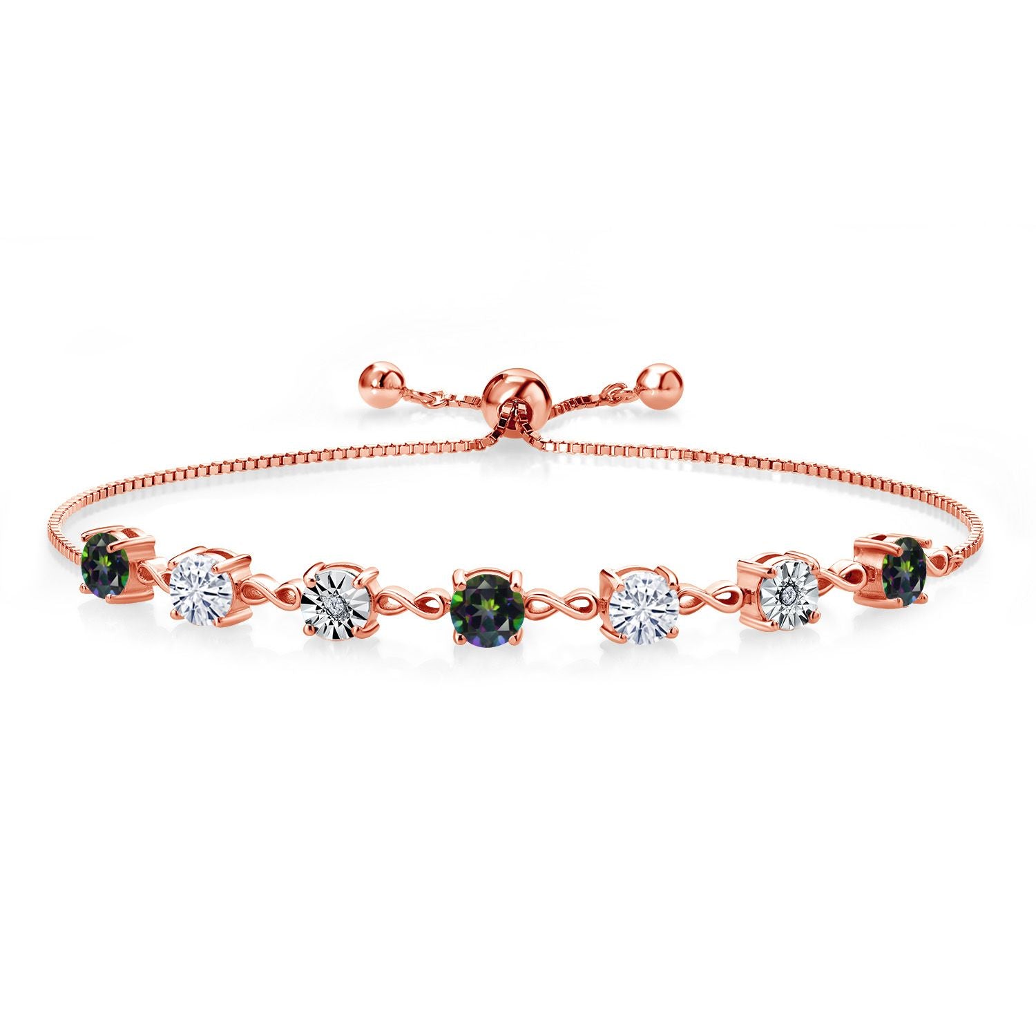 Green Mystic Topaz_925 Rose Gold Plated Silver_Bracelet in 925 Rose Gold Plated Silver