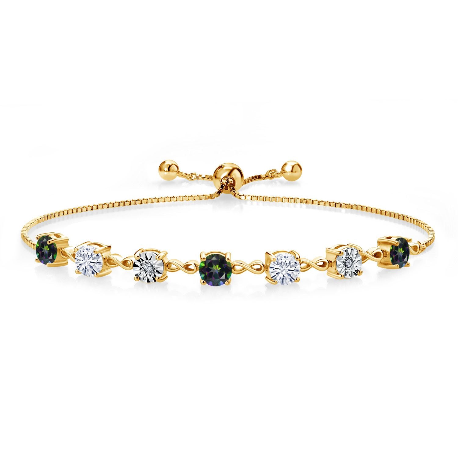Green Mystic Topaz_925 Yellow Gold Plated Silver_Bracelet in 925 Yellow Gold Plated Silver