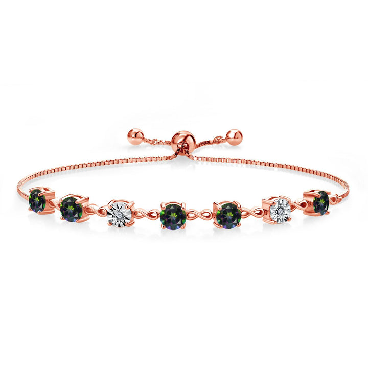 Green Mystic Topaz_925 Rose Gold Plated Silver_Bracelet in 925 Rose Gold Plated Silver