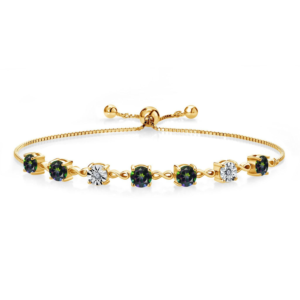 Green Mystic Topaz_925 Yellow Gold Plated Silver_Bracelet in 925 Yellow Gold Plated Silver
