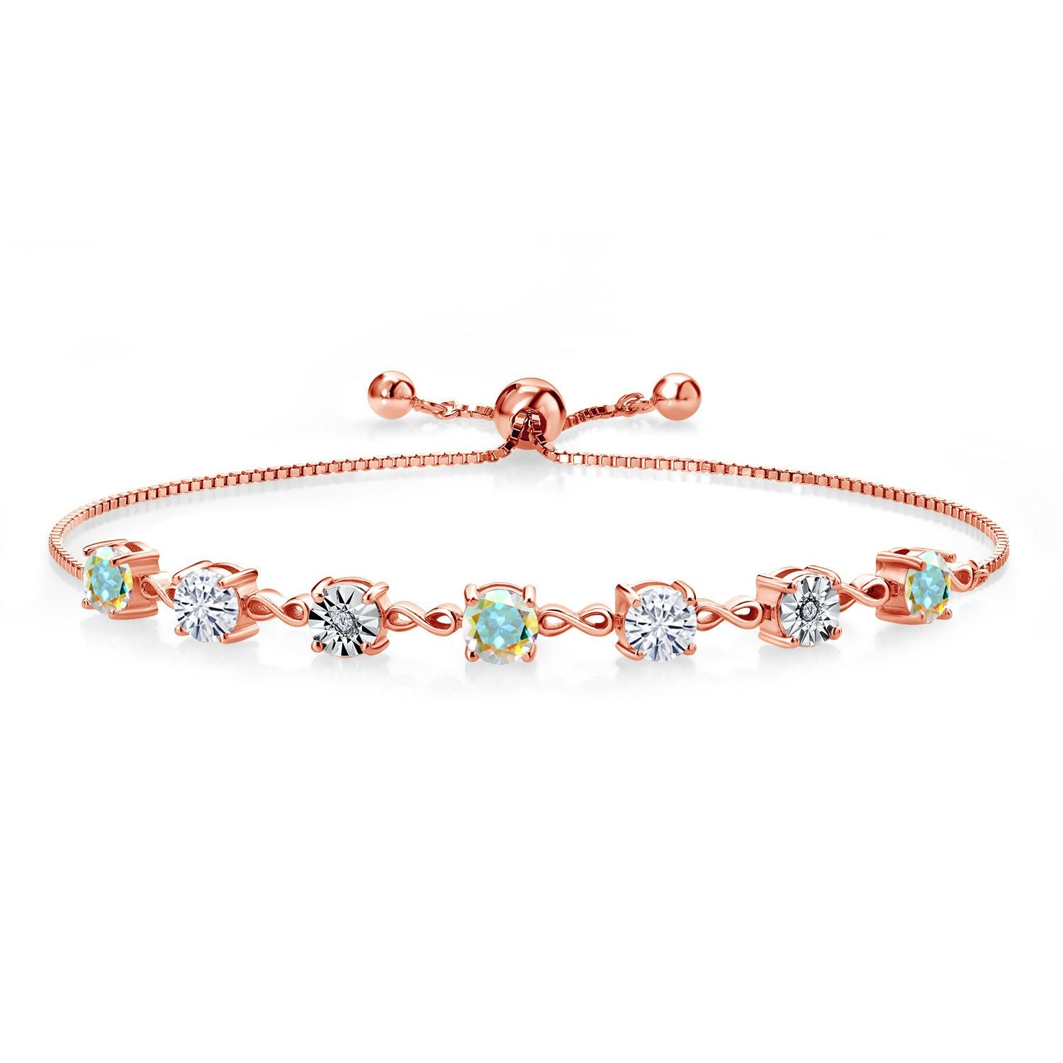Mercury Mist Mystic Topaz_925 Rose Gold Plated Silver_Bracelet in 925 Rose Gold Plated Silver