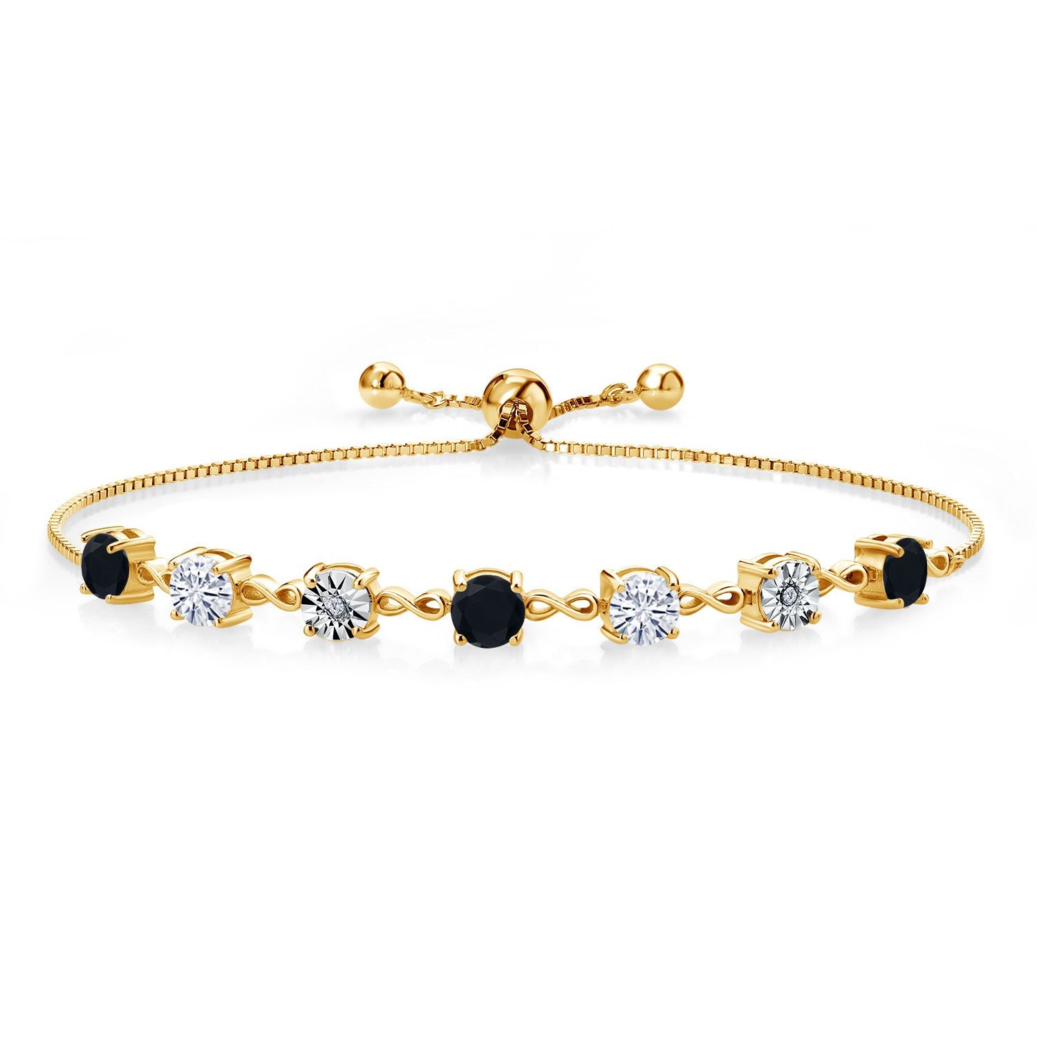 Onyx - December_925 Yellow Gold Plated Silver_Bracelet in 925 Yellow Gold Plated Silver