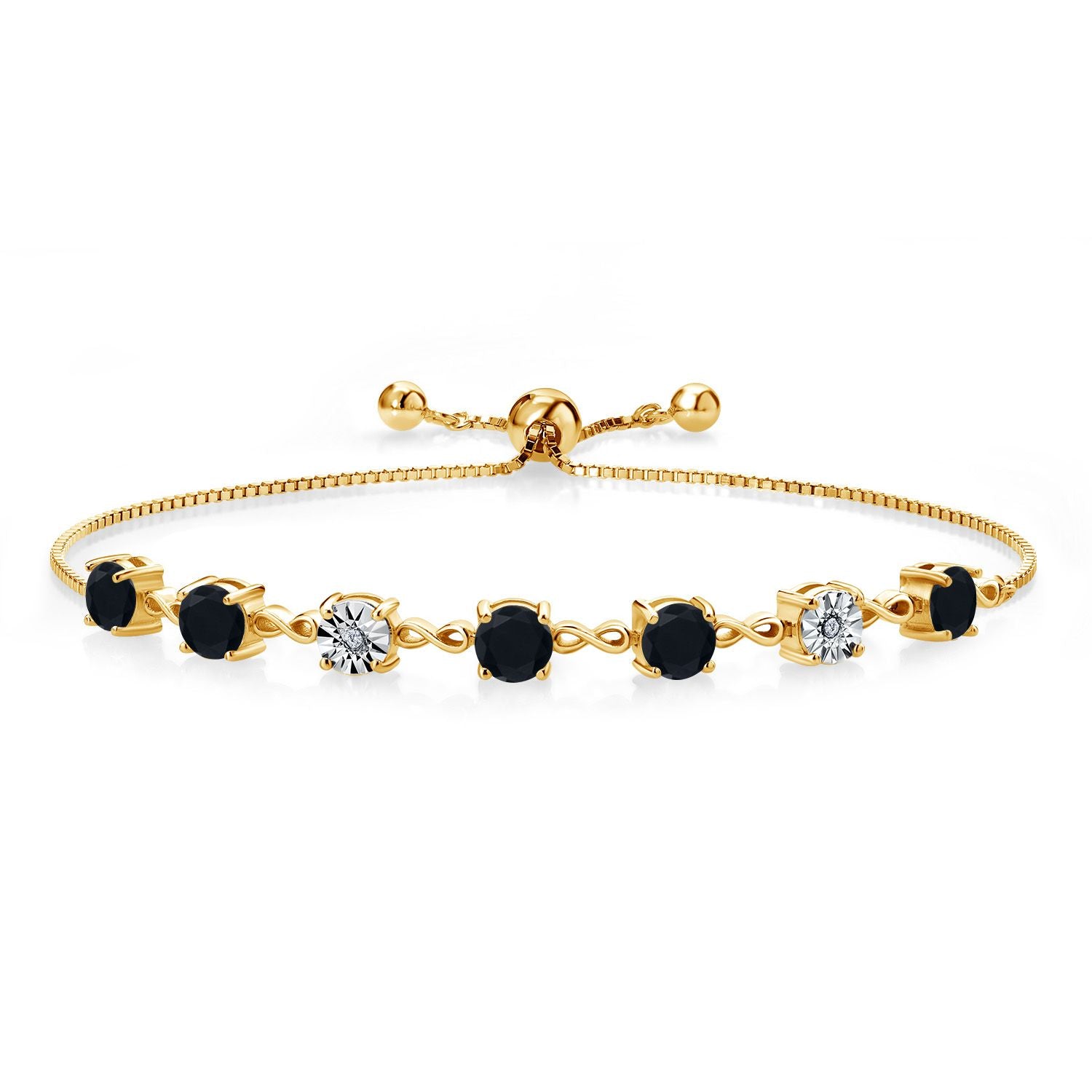 Onyx - December_925 Yellow Gold Plated Silver_Bracelet in 925 Yellow Gold Plated Silver