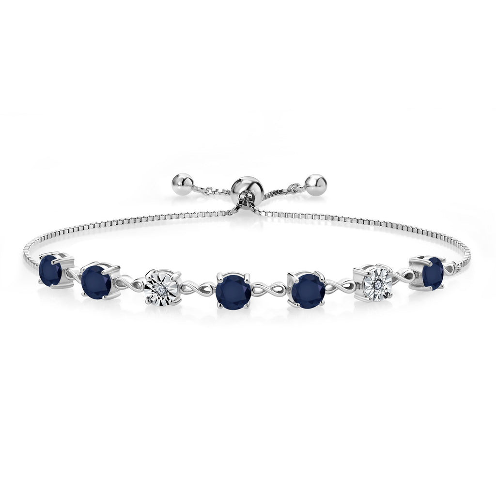 Blue Sapphire - September_925 Sterling Silver_Bracelet in 925 Sterling Silver