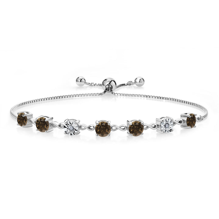 Brown and G - H_925 Sterling Silver_Bracelet in 925 Sterling Silver
