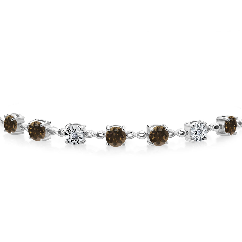 Brown and G - H_925 Sterling Silver_Bracelet in 925 Sterling Silver