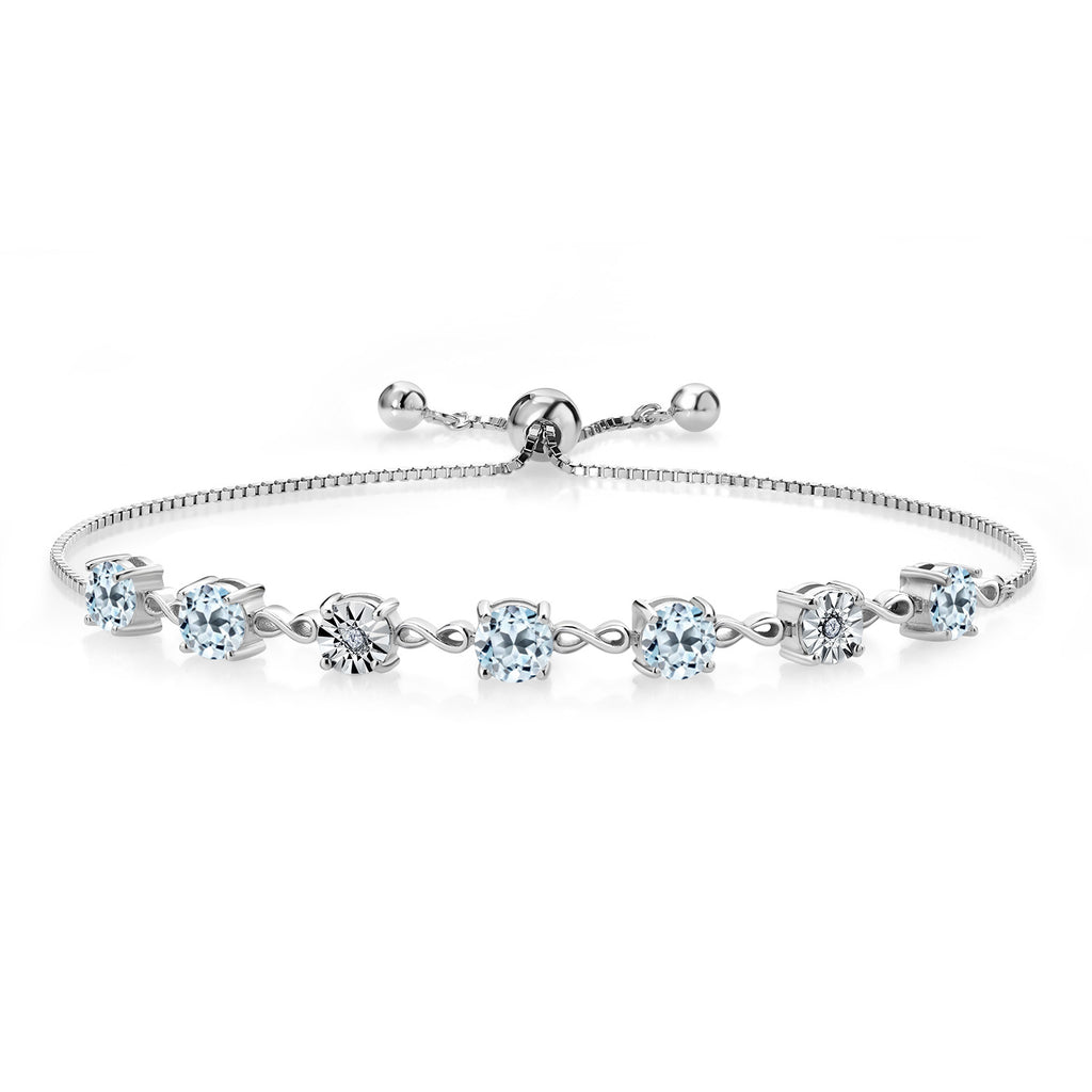 Sky Blue Topaz - November_925 Sterling Silver_Bracelet in 925 Sterling Silver