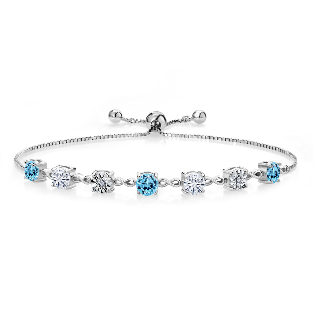 Swiss Blue Topaz - November_925 Sterling Silver_Bracelet in 925 Sterling Silver