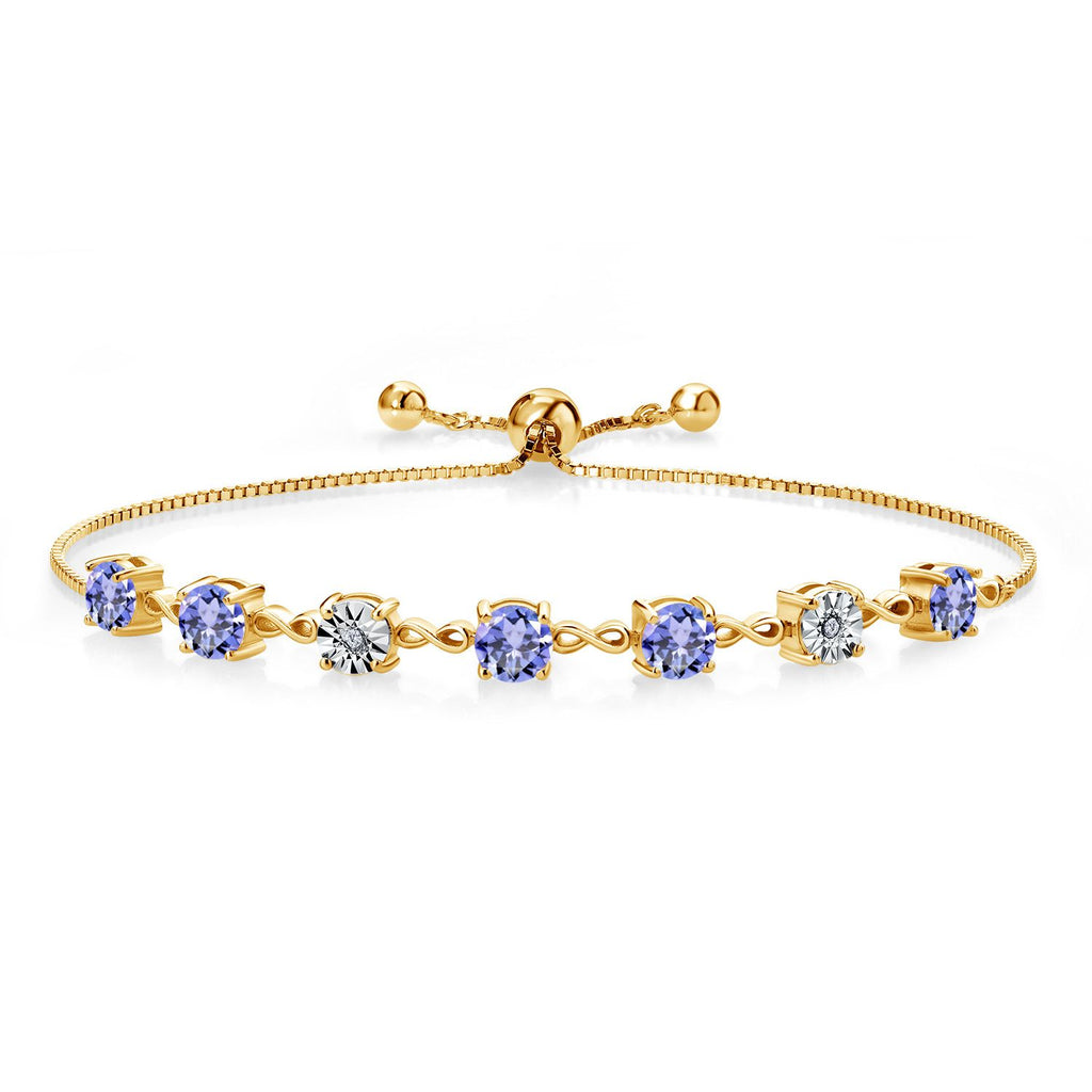 Tanzanite - December_925 Yellow Gold Plated Silver_Bracelet in 925 Yellow Gold Plated Silver