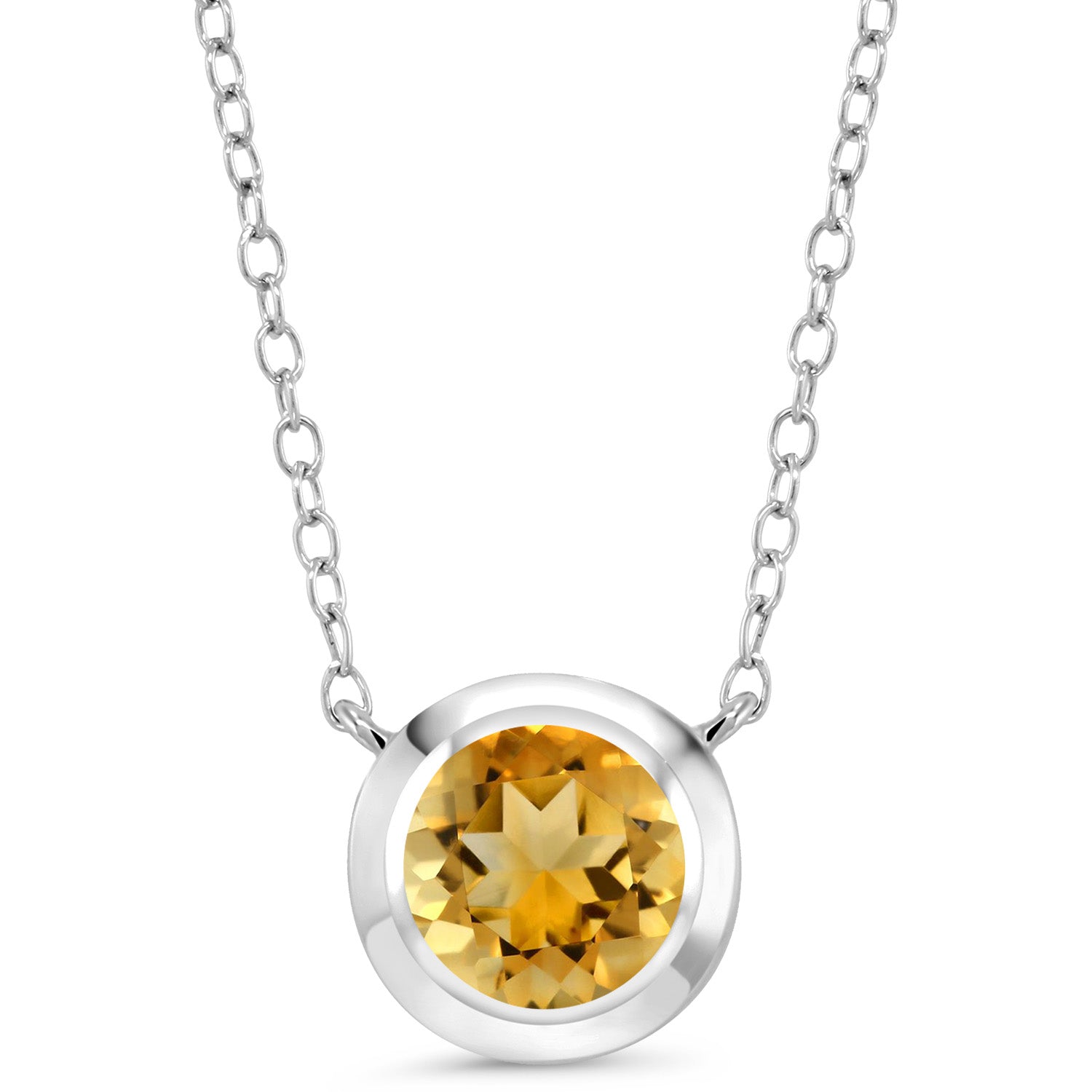 Citrine - November_Necklace in 925 Sterling Silver