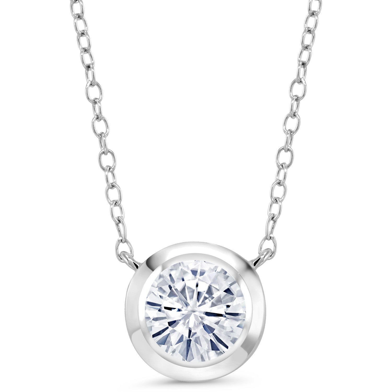 Moissanite - April_Necklace in 925 Sterling Silver