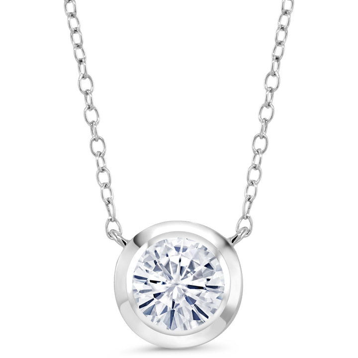 Moissanite - April_Necklace in 925 Sterling Silver