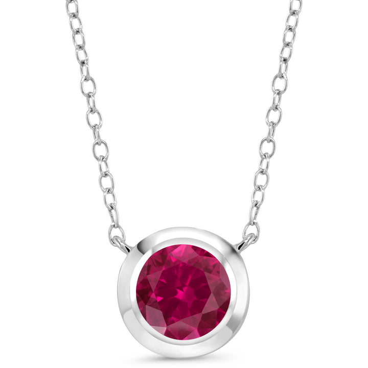 Created Ruby - July_Necklace in 925 Sterling Silver