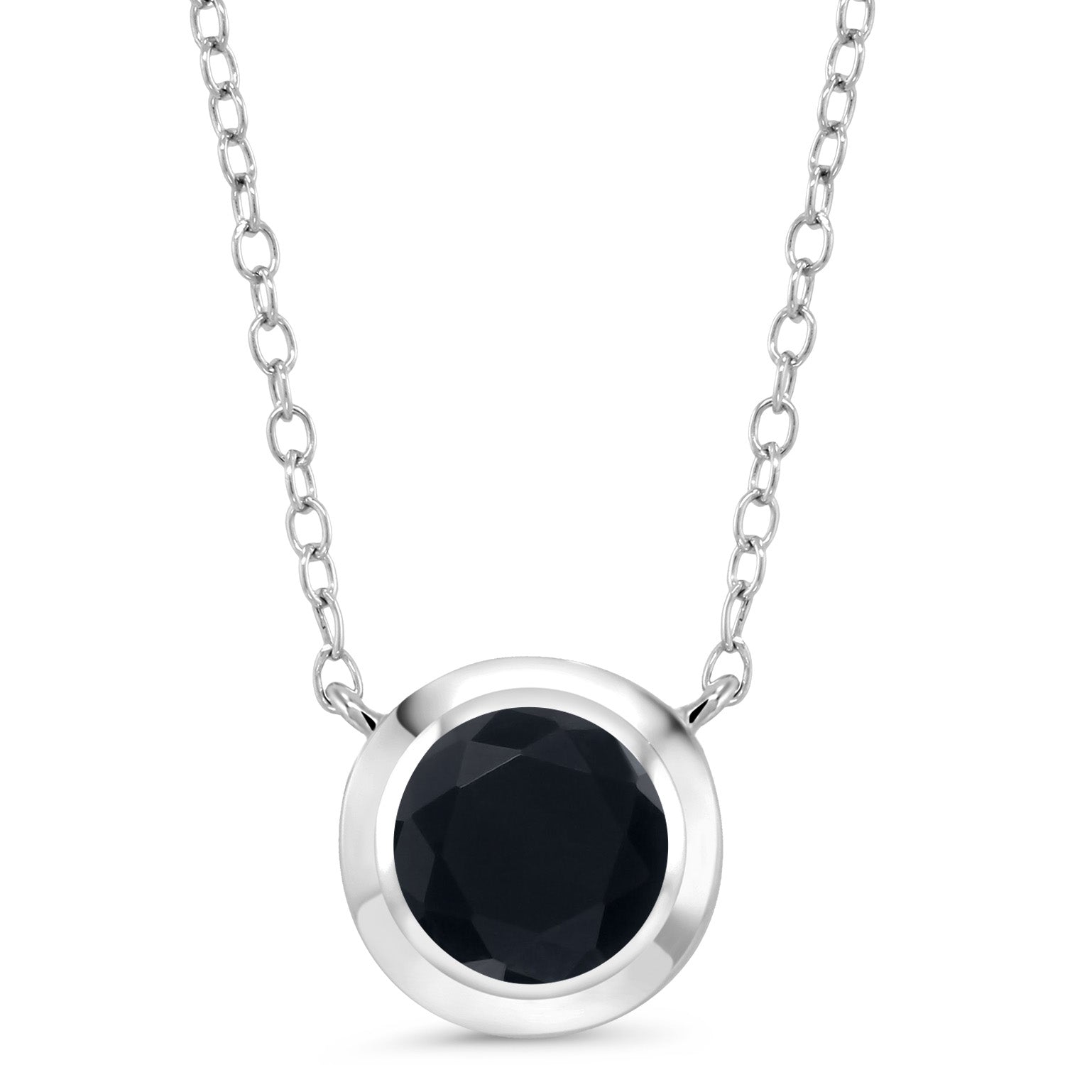 Black Onyx - December_Necklace in 925 Sterling Silver