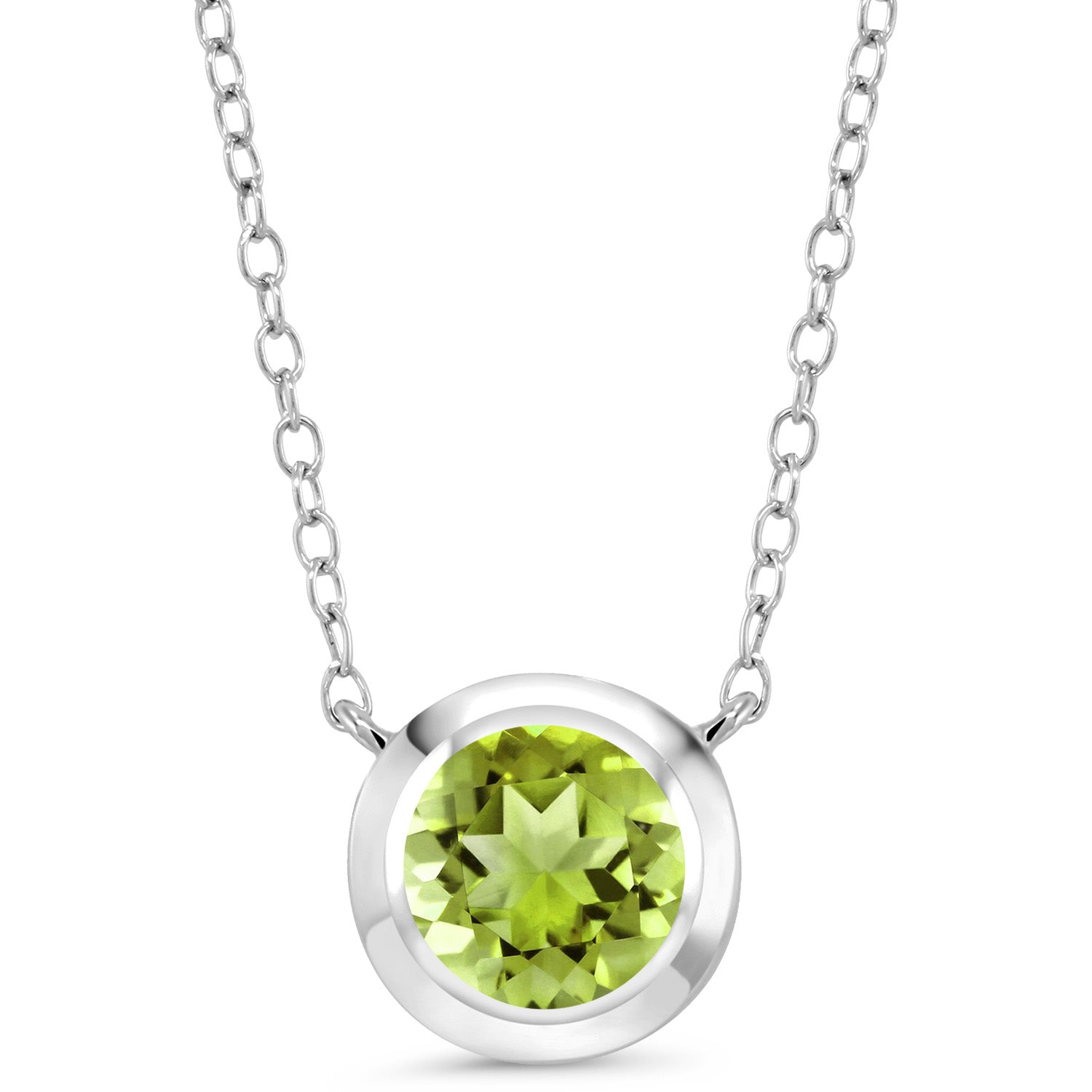 Peridot - August_Necklace in 925 Sterling Silver