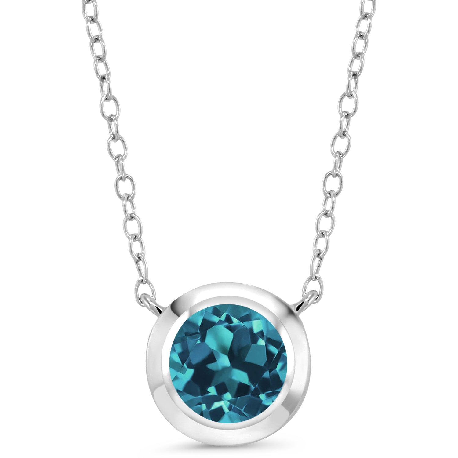 London Blue Topaz - November_Necklace in 925 Sterling Silver