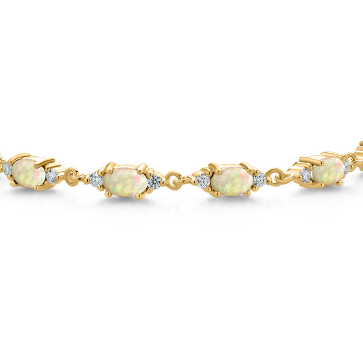 Ethiopian Opal - October_Bracelet in 925 Yellow Gold Plated Silver