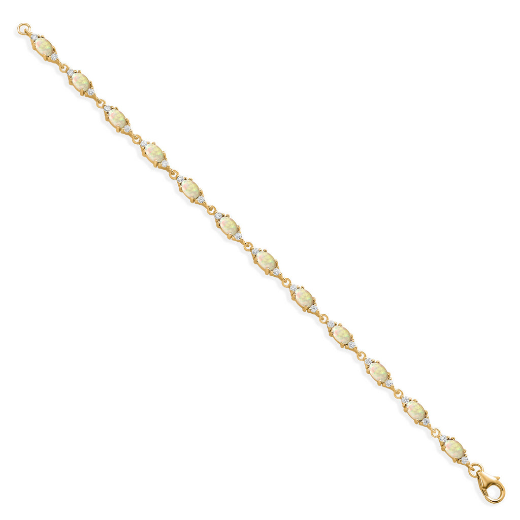 Ethiopian Opal - October_Bracelet in 925 Yellow Gold Plated Silver