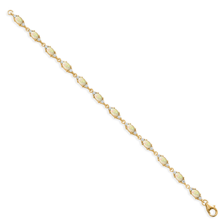 Ethiopian Opal - October_Bracelet in 925 Yellow Gold Plated Silver