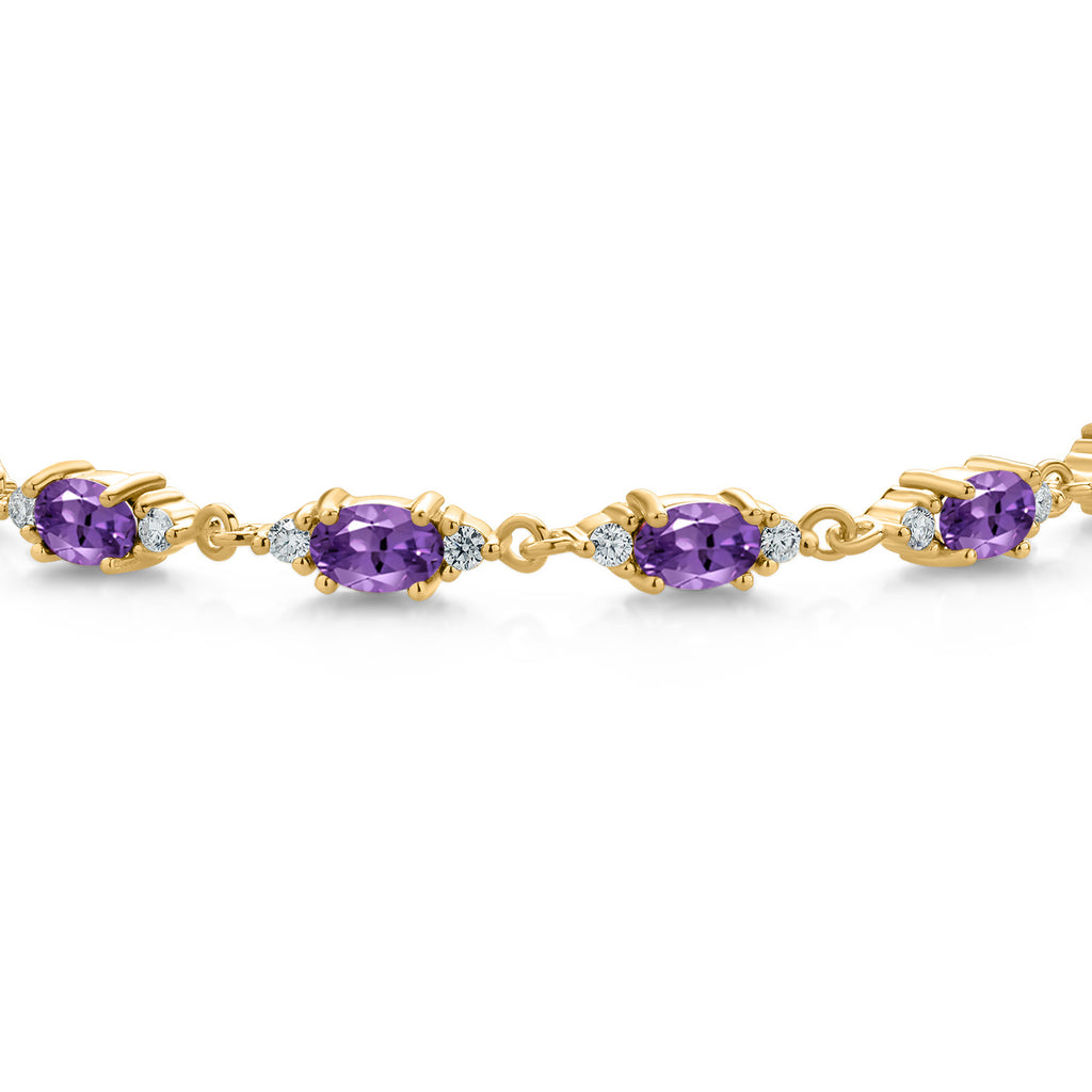 Amethyst - February_Bracelet in 925 Yellow Gold Plated Silver