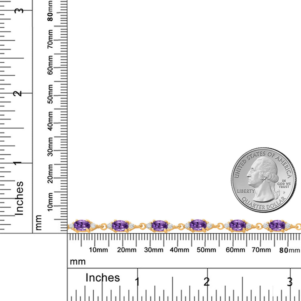Amethyst - February_Bracelet in 925 Yellow Gold Plated Silver