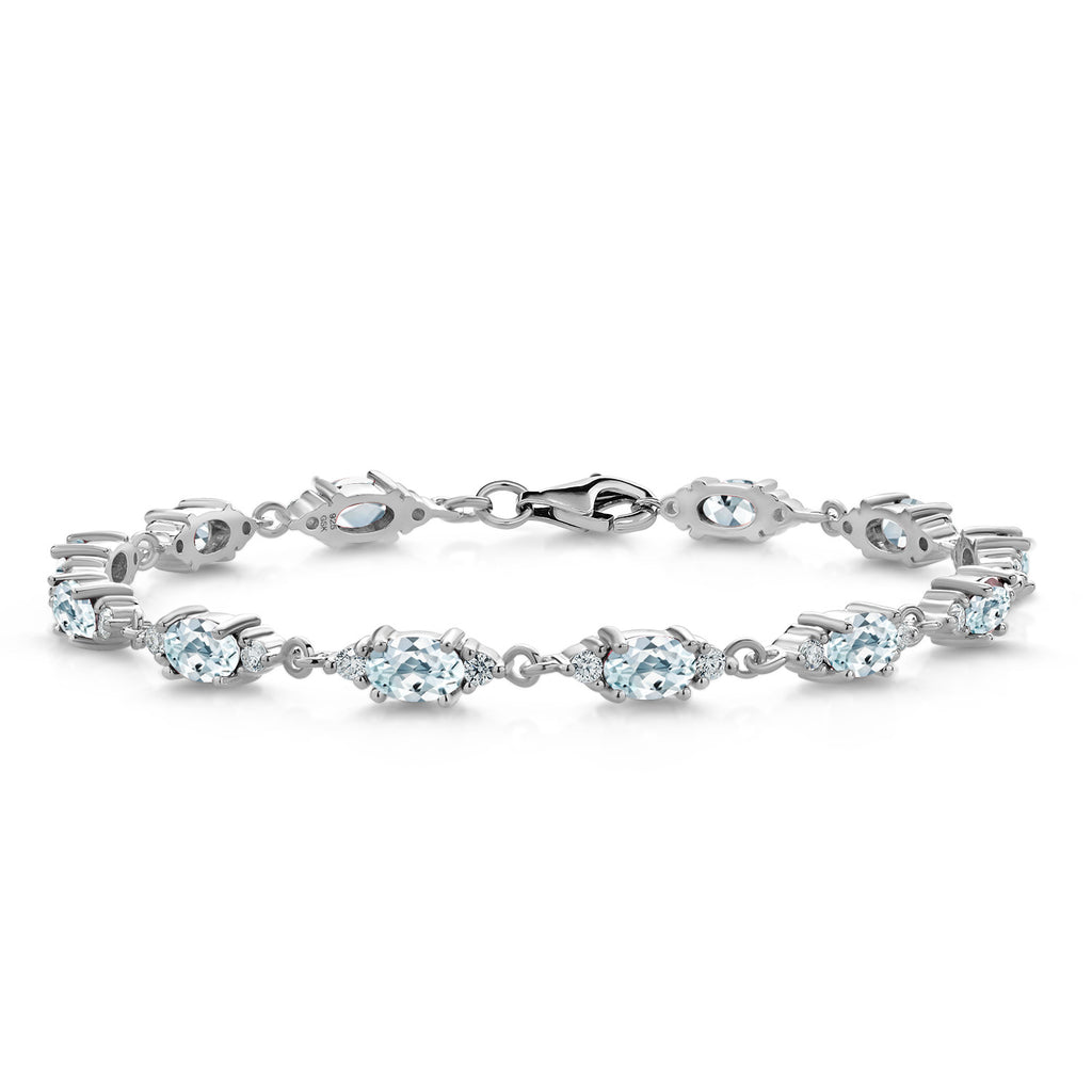 Aquamarine - March_Bracelet in 925 Sterling Silver