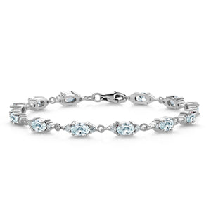 Aquamarine - March_Bracelet in 925 Sterling Silver