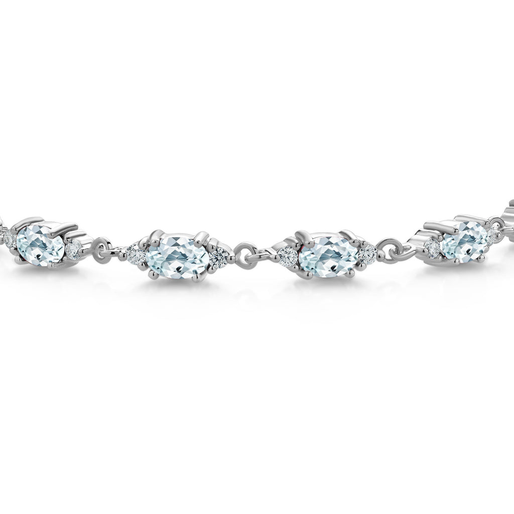 Aquamarine - March_Bracelet in 925 Sterling Silver