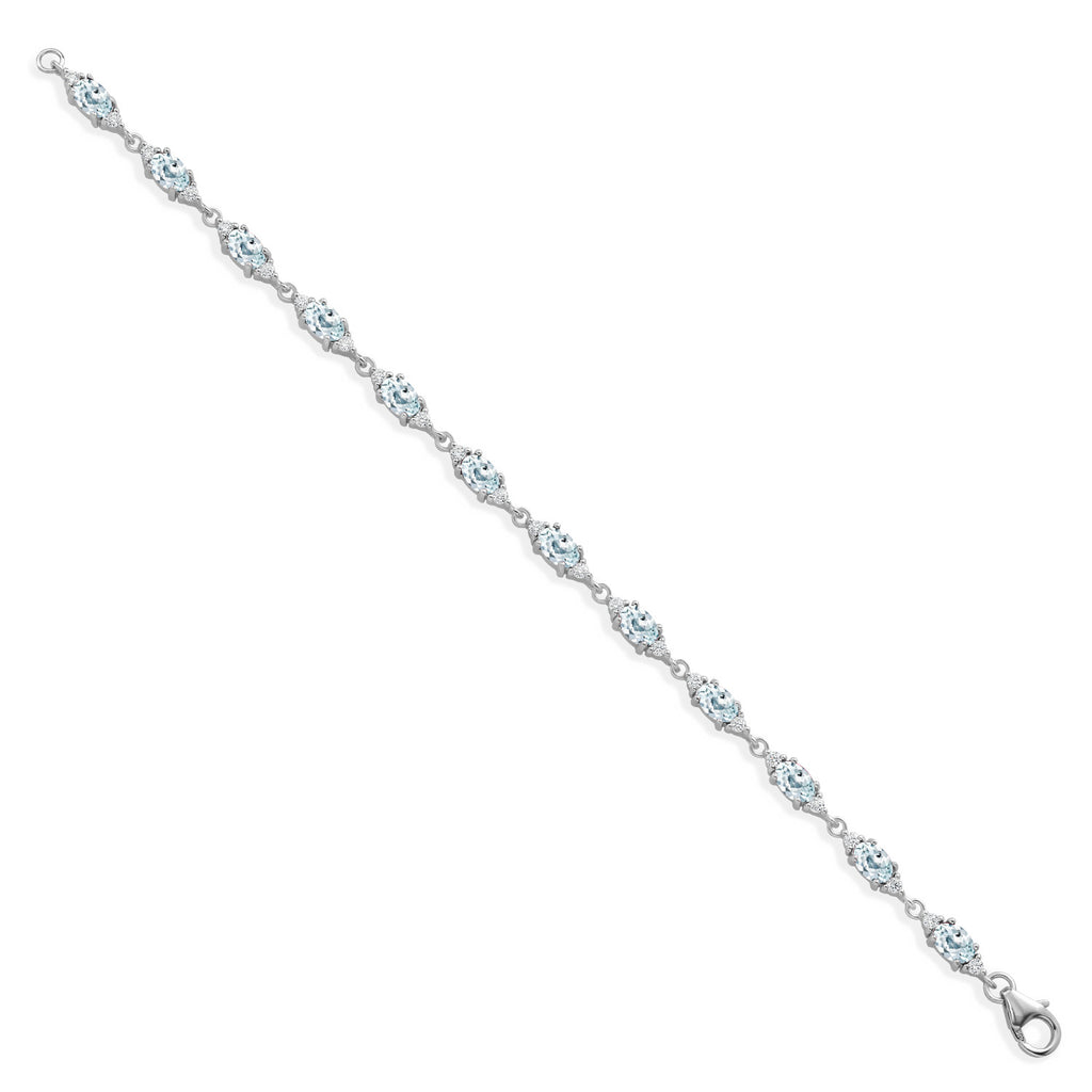 Aquamarine - March_Bracelet in 925 Sterling Silver