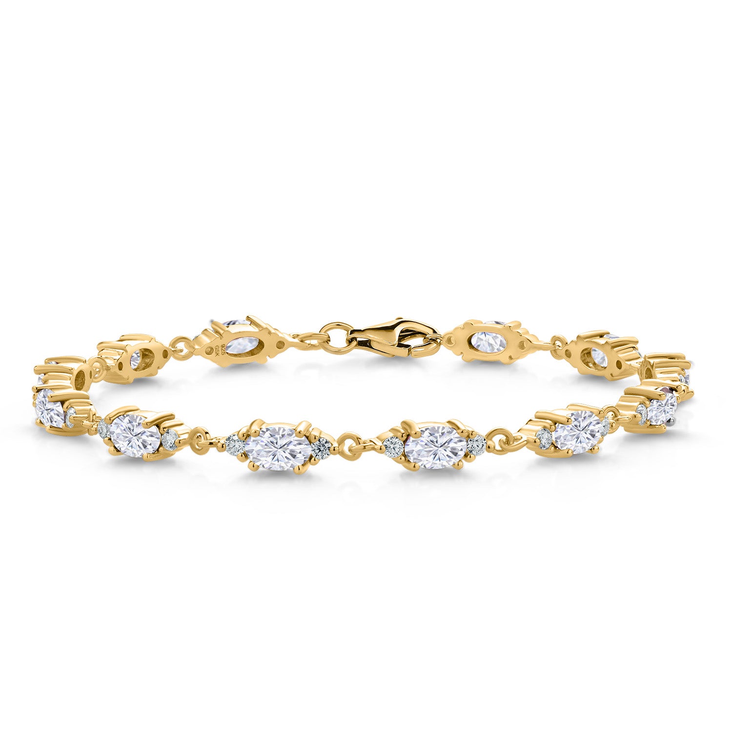 Moissanite - April_Bracelet in 925 Yellow Gold Plated Silver