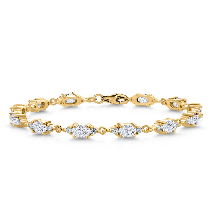Moissanite - April_Bracelet in 925 Yellow Gold Plated Silver