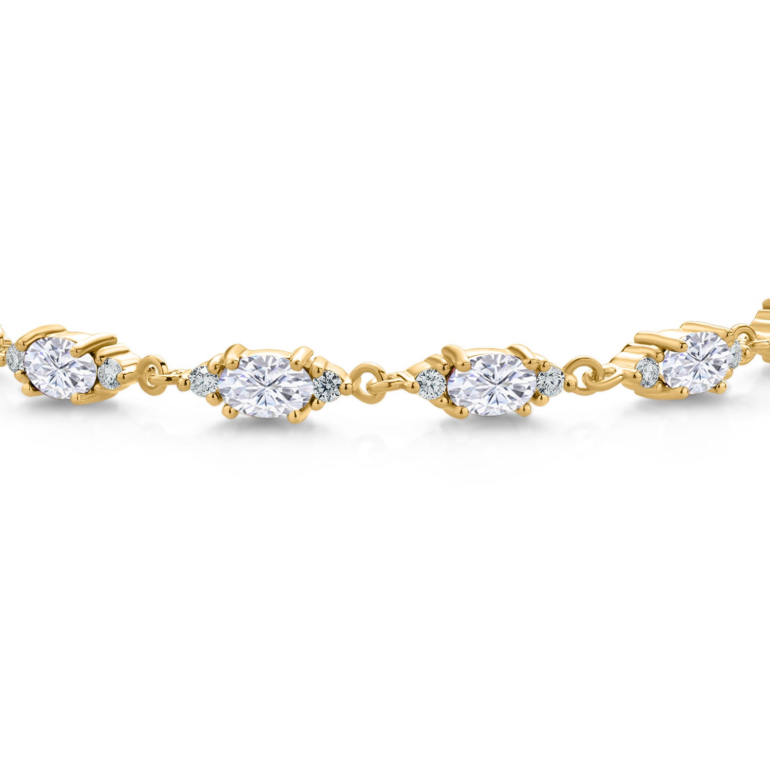 Moissanite - April_Bracelet in 925 Yellow Gold Plated Silver