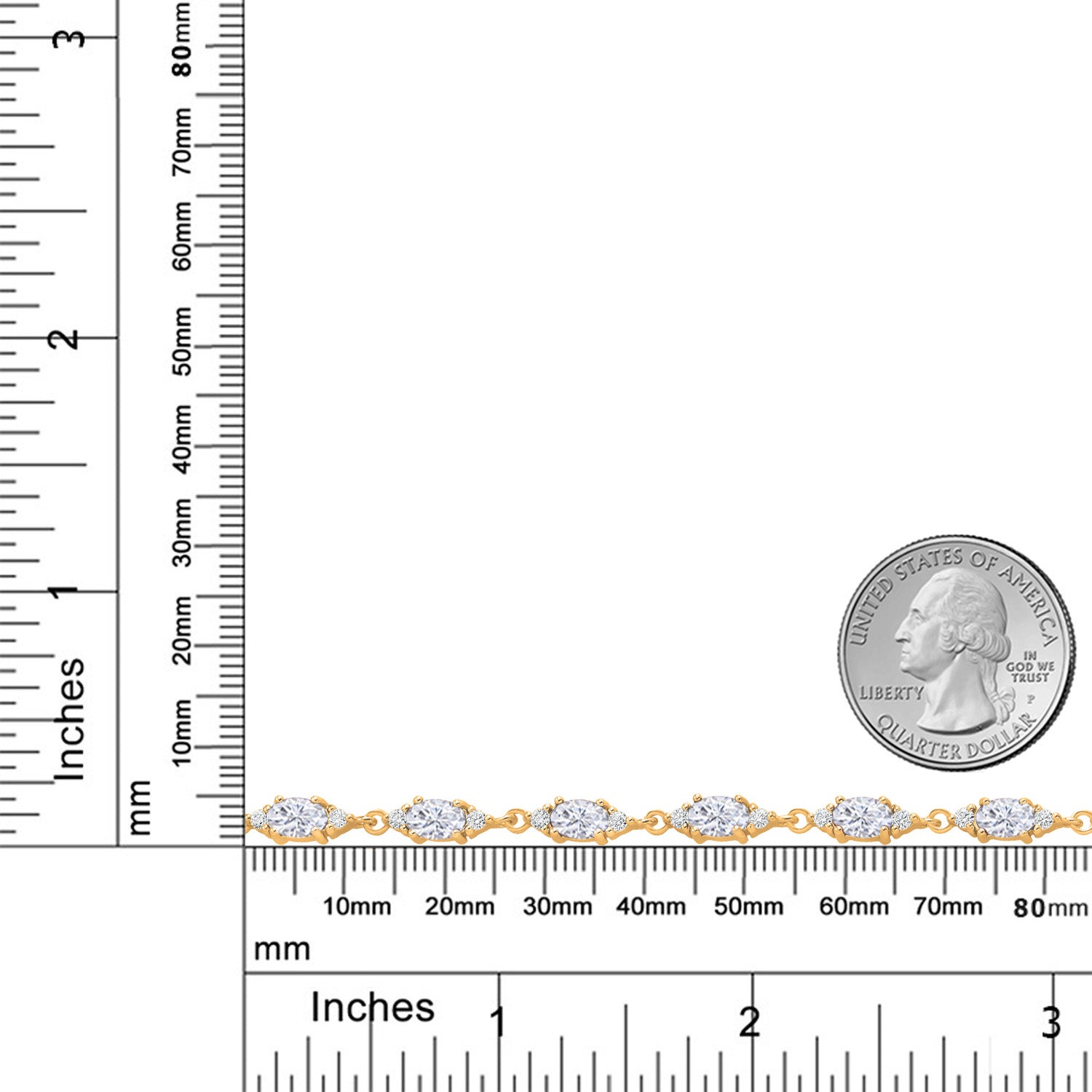 Moissanite - April_Bracelet in 925 Yellow Gold Plated Silver