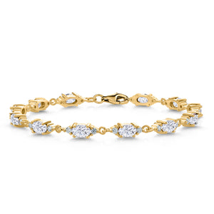 Moissanite - April_Bracelet in 925 Yellow Gold Plated Silver