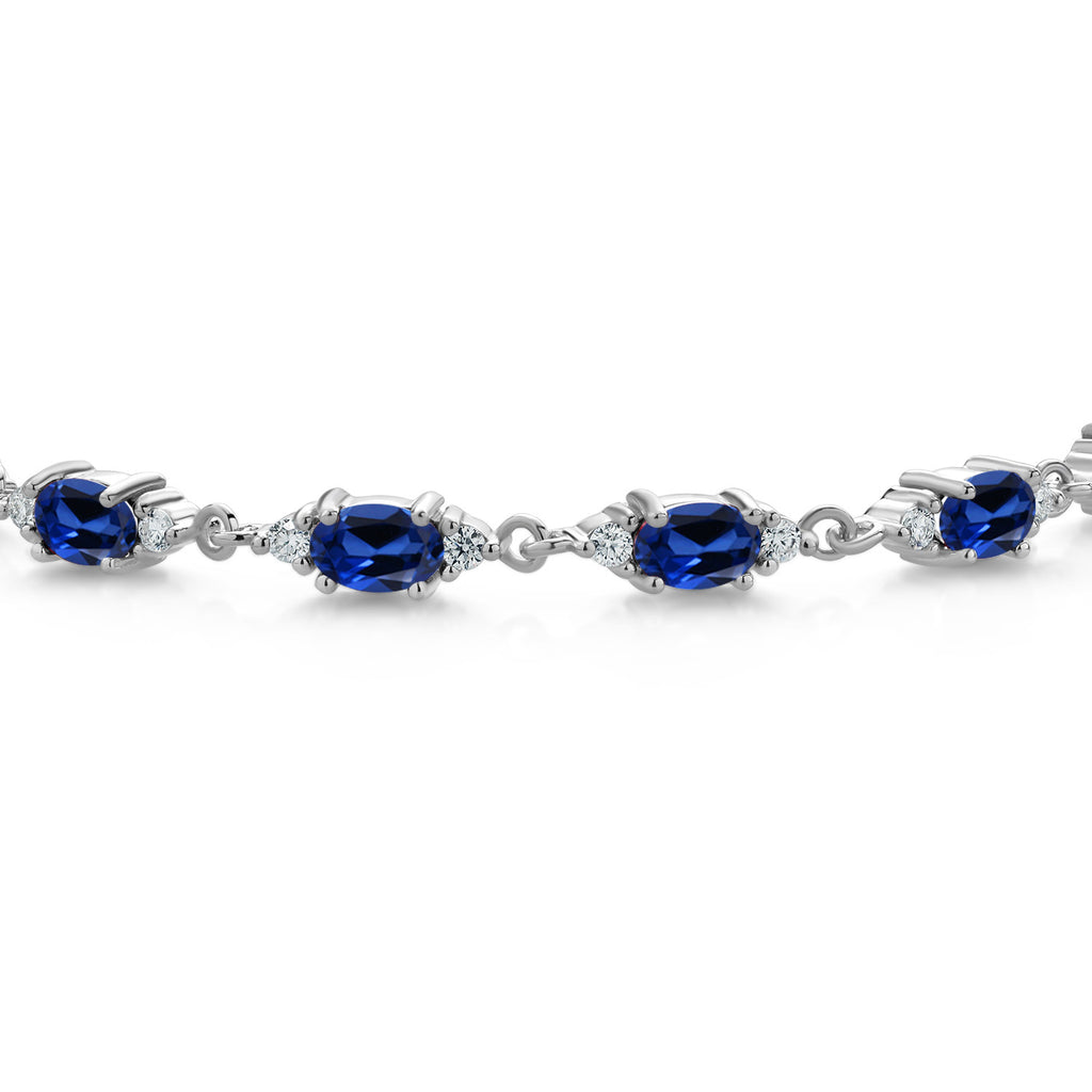 Created Sapphire - September_Bracelet in 925 Sterling Silver