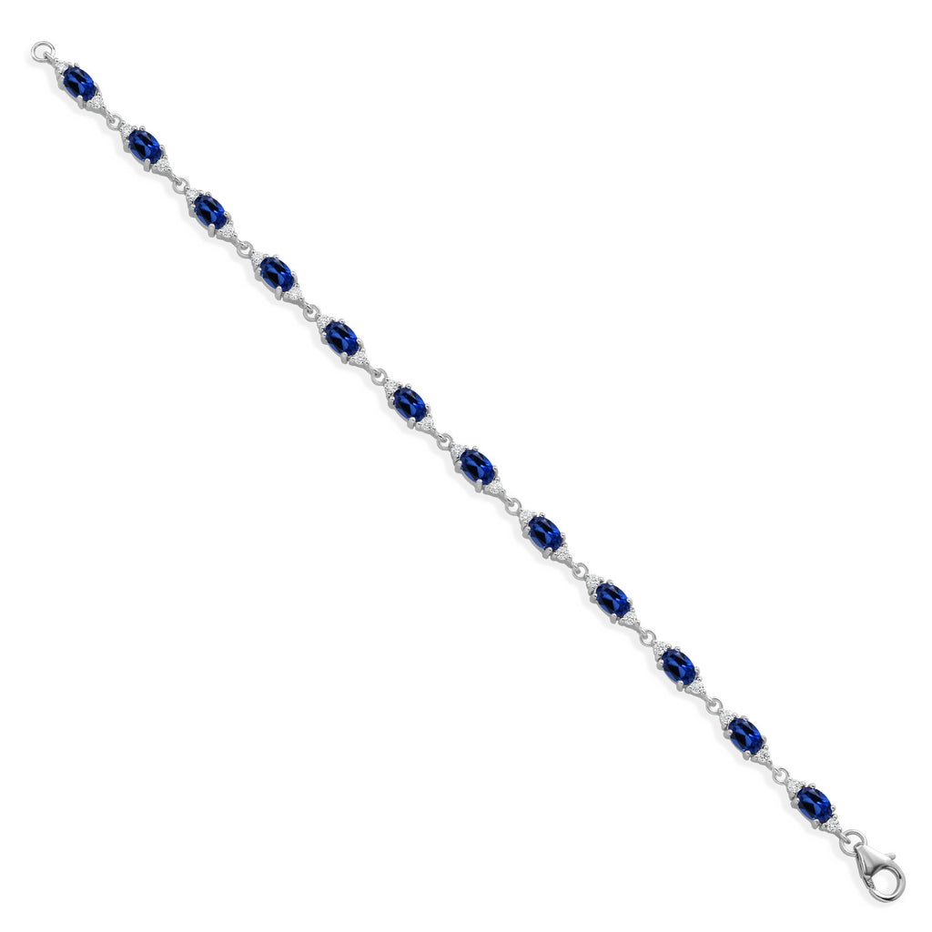 Created Sapphire - September_Bracelet in 925 Sterling Silver
