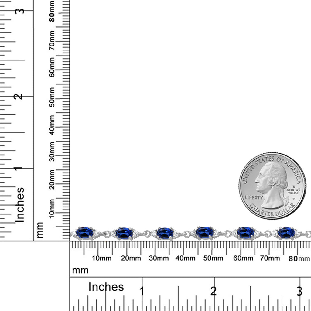 Created Sapphire - September_Bracelet in 925 Sterling Silver