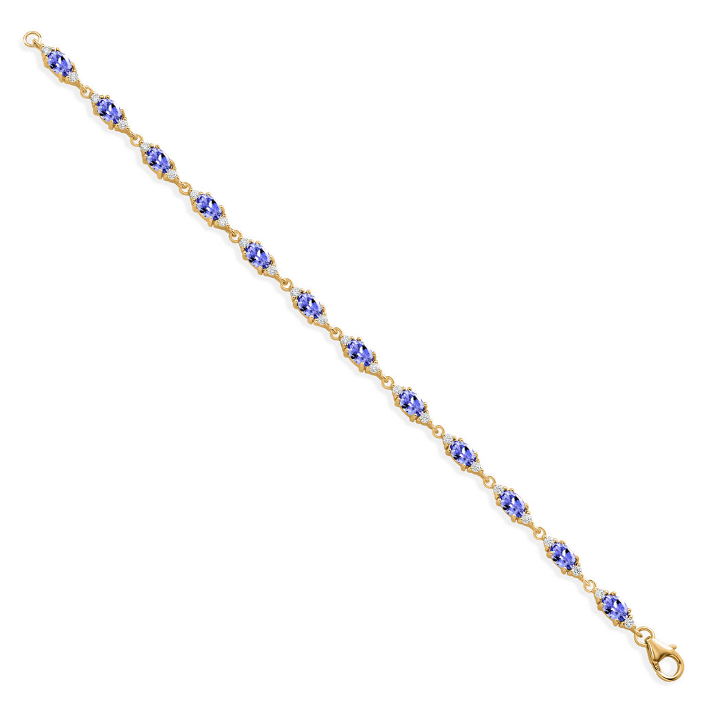 Tanzanite - December_Bracelet in 925 Yellow Gold Plated Silver