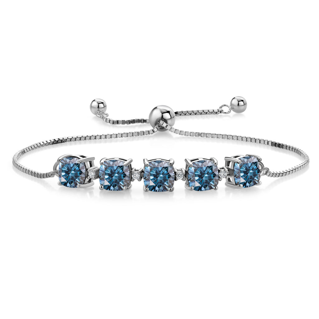 Persian Blue Moissanite - April_Bracelet in 925 Sterling Silver