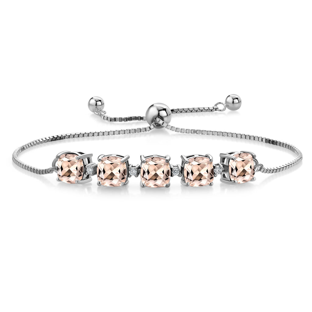 Morganite - October_Bracelet in 925 Sterling Silver