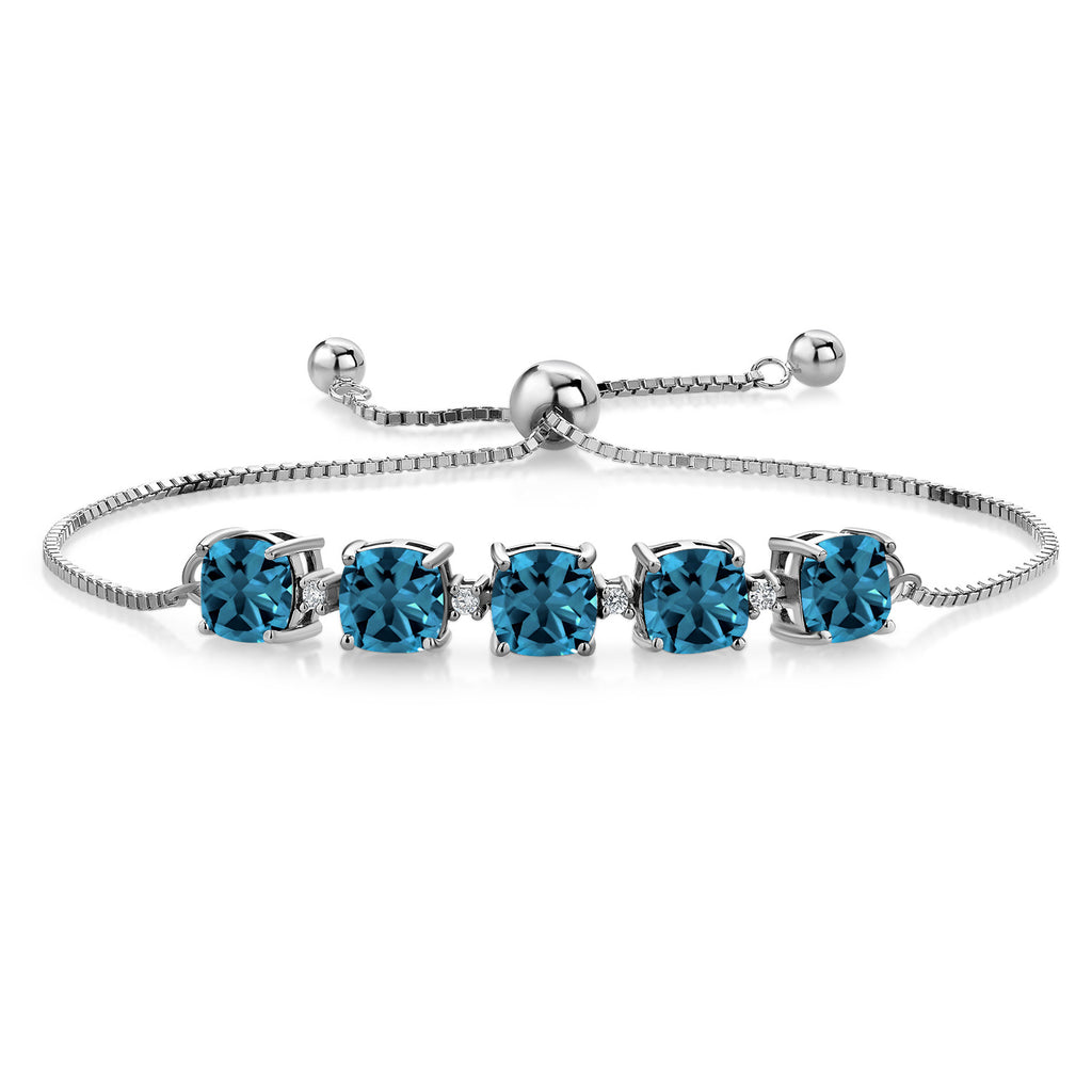 London Blue Topaz - November_Bracelet in 925 Sterling Silver