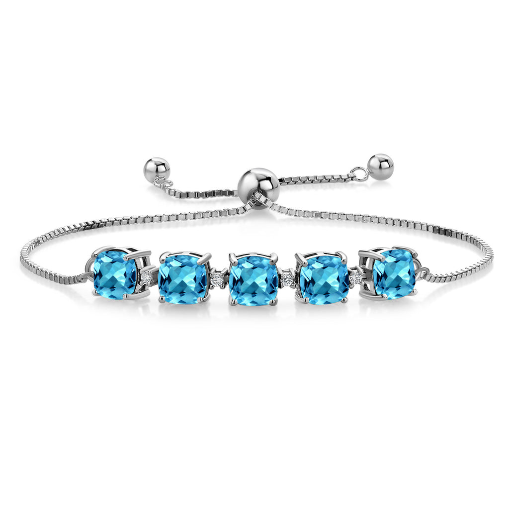 Swiss Blue Topaz - November_Bracelet in 925 Sterling Silver