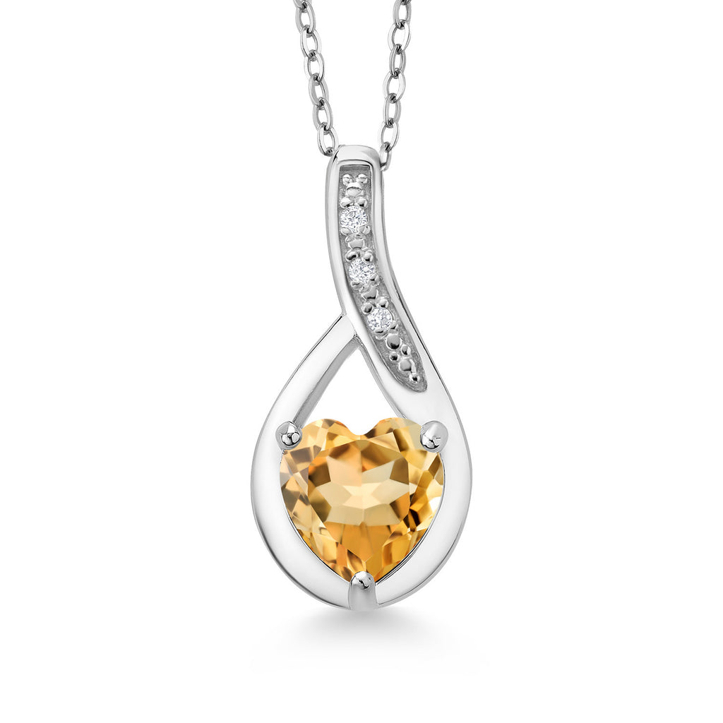Citrine - November_Necklace in 925 Sterling Silver