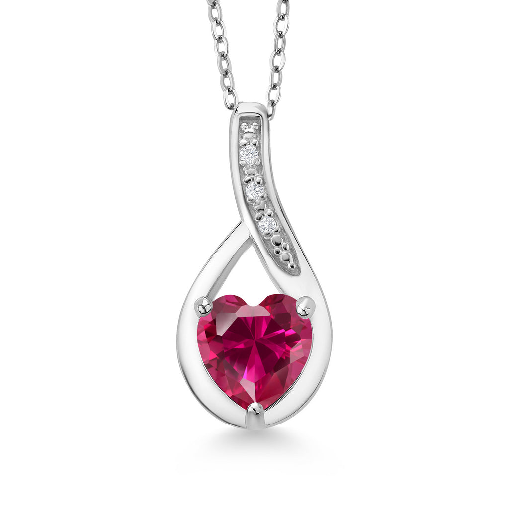 Created Ruby - July_Necklace in 925 Sterling Silver