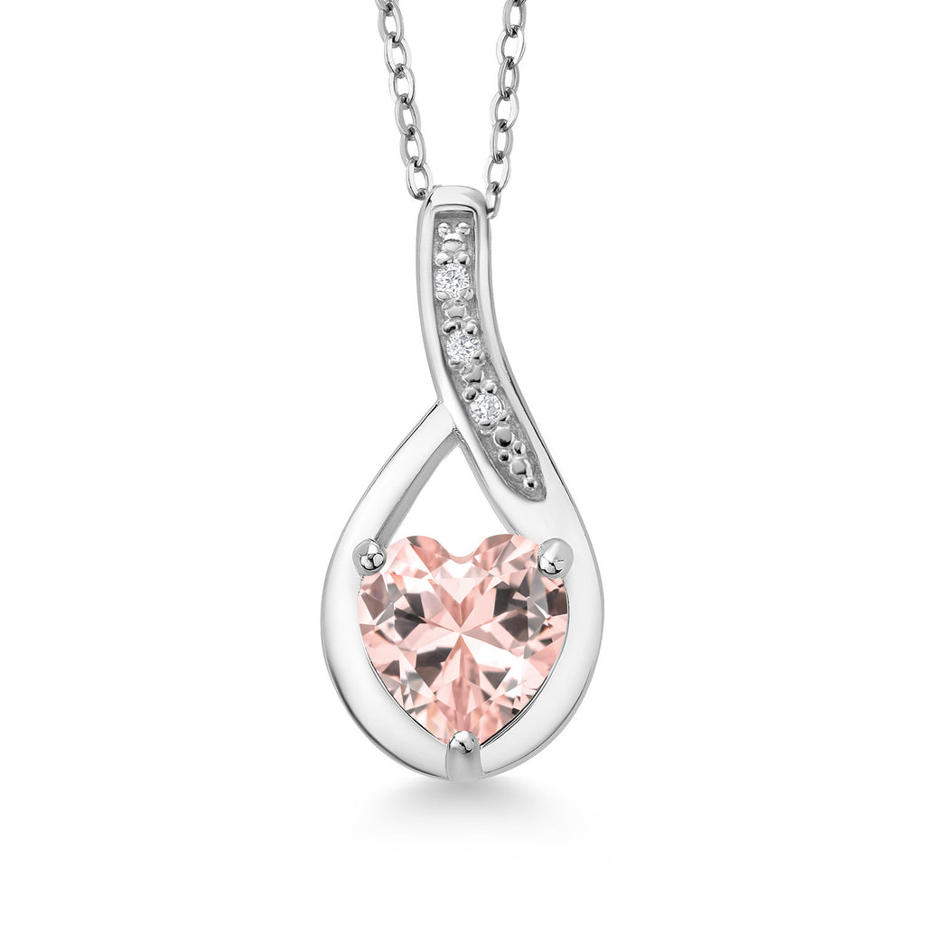Nano Morganite - October_Necklace in 925 Sterling Silver