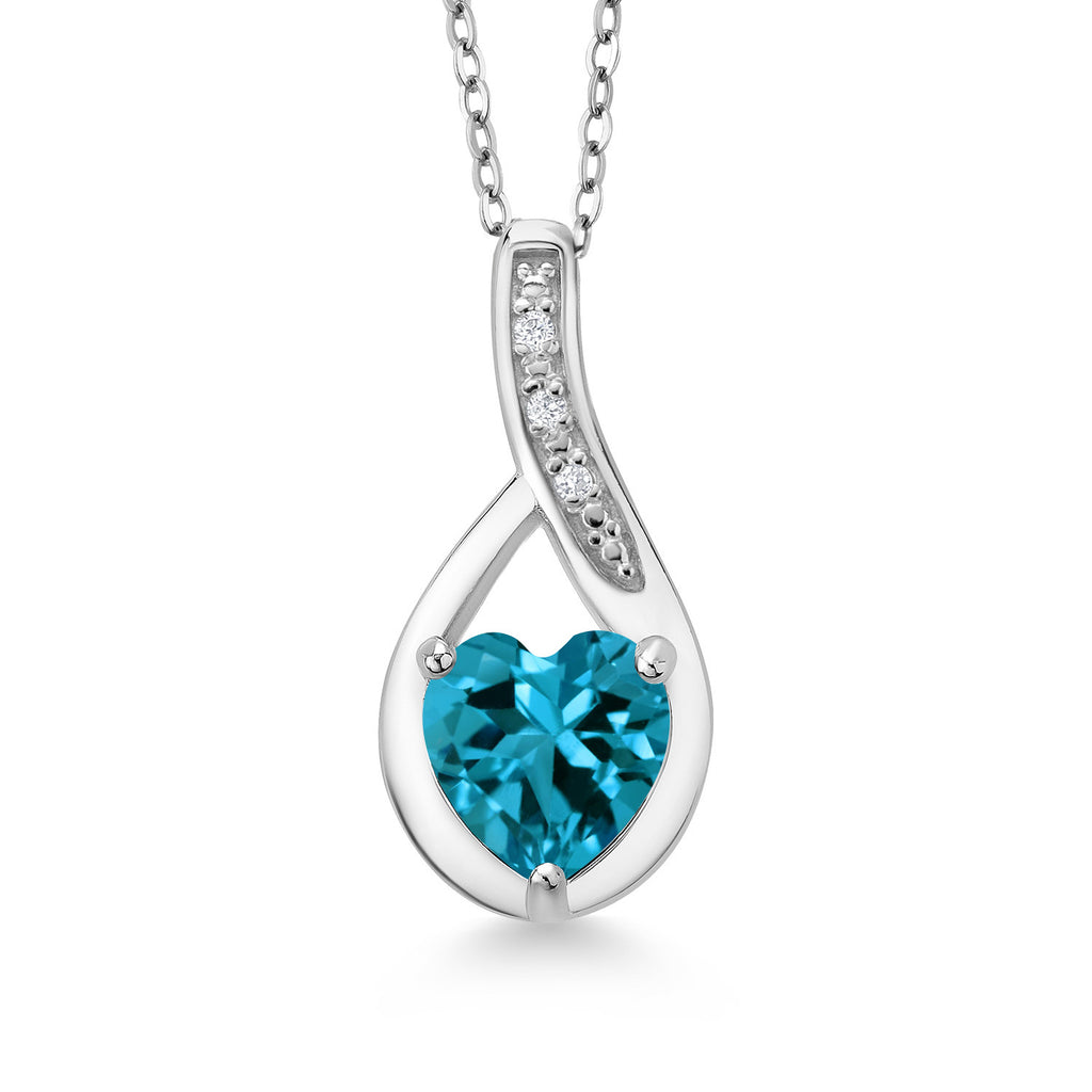 London Blue Topaz - November_Necklace in 925 Sterling Silver